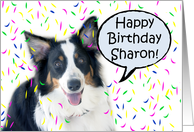 Happy Birthday Aussie, Sharon card
