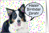 Happy Birthday Aussie, Sarah card