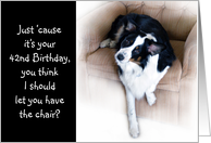 Off the chair! Birthday 42 card