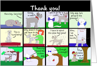 Trip to the Dog Groomer Cartoon, Thank You card