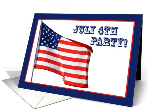 American Flag, July 4th Party card (624863)