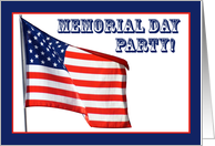 American Flag, Memorial Day Party card