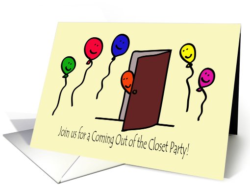 Balloon People Coming Out of the Closet Party Invitation card (635251)