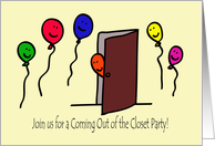 Balloon People Coming Out of the Closet Party Invitation card