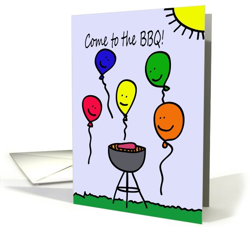 Balloon People BBQ Invitation card (635301)