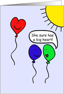 Balloon People, You have a big heart! card