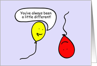 Happy Birthday, A Little Different, Cartoon Balloon People card