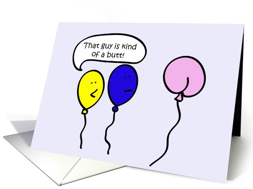 Apology, Kinda a Butt, Balloon People card (647820)