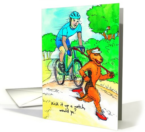 Airedale Terrier : Running With Cyclist card (470260)