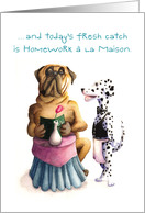 Mastiff and Dalmatian : Birthday Dog Card