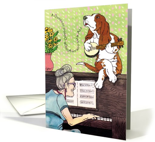 Joyeux Anniversaire : Basset Hound French Birthday card (474857)