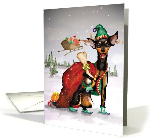 Miniature Pinscher : Merry Christmas card (476283)
