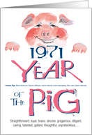 1971 : Year of the Pig card
