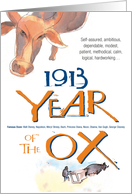 1913 : Year of the Ox card