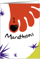 Congratulations - Black Toenail : I Love Marathon Running card
