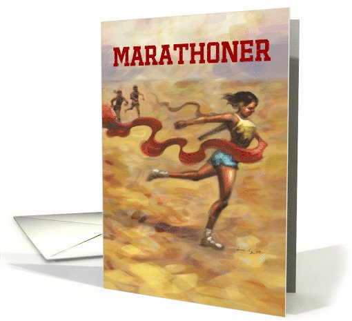 Congratulations - Marathon Finisher Cuts Red Ribbon card (966179)