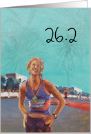 Congratulations - Marathon Medal Finisher with Fireworks - 26.2 card