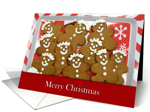 Merry Christmas gingerbread men card (781703)