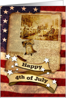 Happy 4th of July, Retro Independence Day card