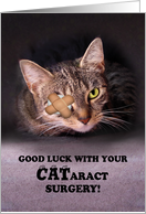 Good luck with your Cataract surgery, cat with eye patch card