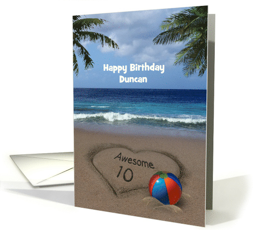 Awesome 10 Beach Birthday Card with Name card (1761934)