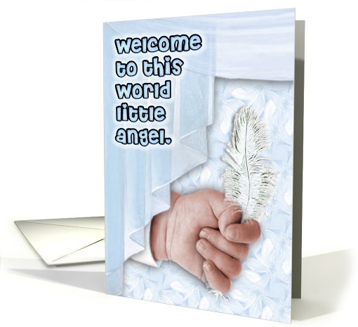 Welcome little angel boy card (475487)
