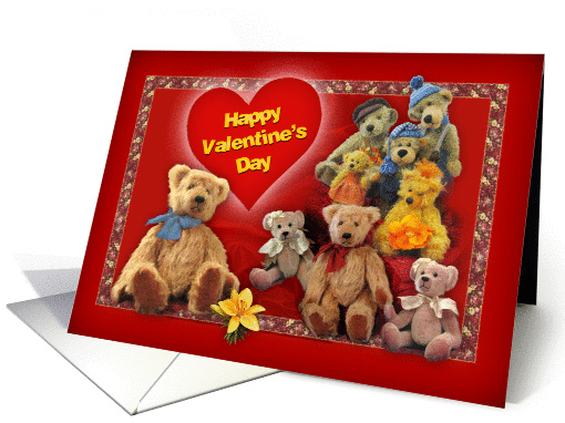 Happy Valentine's Teddy Bears card (537767)