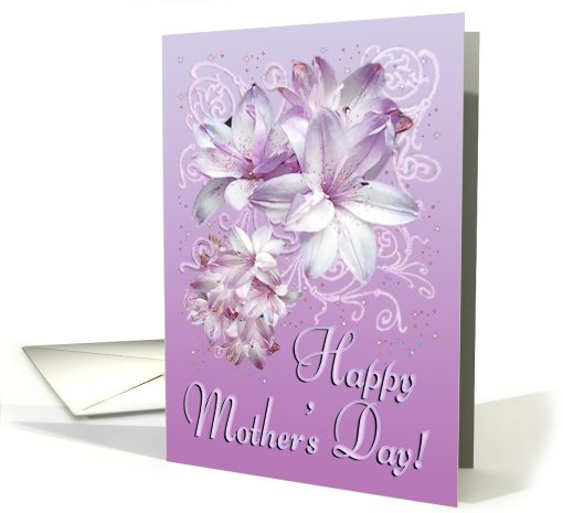 Happy Mother's Day, purple flowers card (603338)