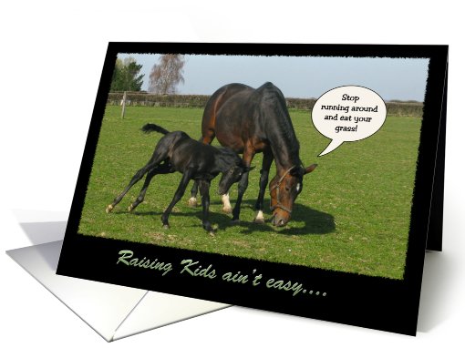 Funny Horse and Foal Mother's Day card (798056)