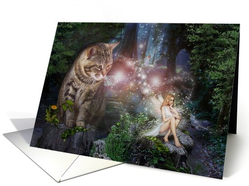 Kindred Spirits /Cat & Fairy card (822132)