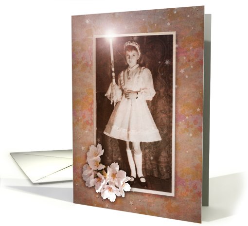 First Communion Girl Vintage Photo card (822297)