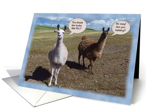 Lamas humorous 50th Birthday card (826297)