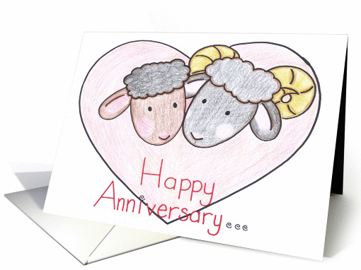 Anniversary - Sheep card (486519)