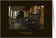 I Miss You Empty Rockers At Sunset card