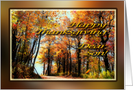 Happy Thanksgiving Son - Country Road in Autumn Colors card
