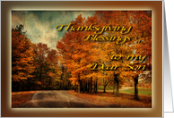 Country Drive in Autumn - Thanksgiving Blessings My Son card