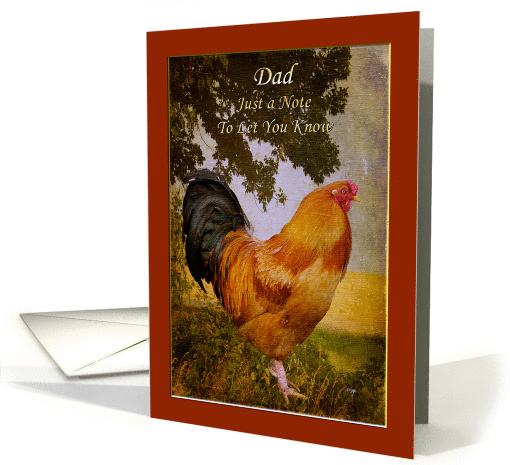 Thinking of Dad Vintage Chanticleer Rooster card (966419)