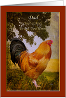 Thinking of Dad Vintage Chanticleer Rooster Card