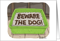 Birthday Beware of Dog Litter Box Holy Crap card