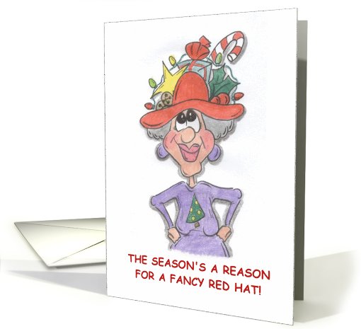Fancy Red Hat Christmas
 card (494283)