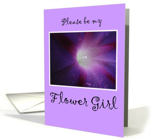 Please be my Flower Girl - Purple Morning Glory card (485039)