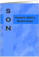 Happy 20th Birthday Son card