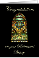 Congratulations on your Retirement Bishop, stained glass window card