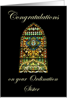 Congratulations on your Ordination Sister - Stained Glass card