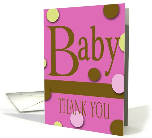 modern theme baby girl thanks card (484181)