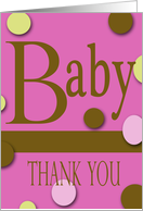 modern theme baby girl thanks card