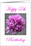 Happy 57th Birthday Purple Flower card