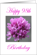 Happy 98th Birthday Purple Flower card