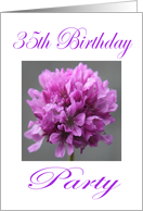 Happy 35 th Birthday Party Invitation Purple Flower card