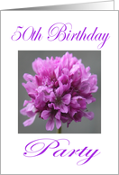 Happy 50 th Birthday Party Invitation Purple Flower card